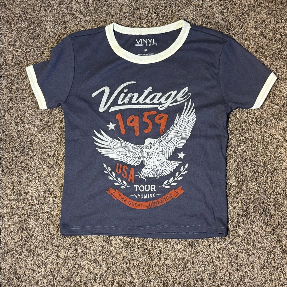 Vintage Vinyl Icons Baby Tee| Size Medium